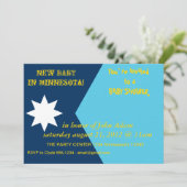 Baby Shower Invitation with Flag of Minnesota, USA Kaart (Staand voorkant)