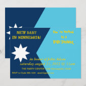 Baby Shower Invitation with Flag of Minnesota, USA Kaart (Voorkant / Achterkant)