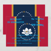 Baby Shower Invitation with Flag of Mississippi Kaart (Voorkant / Achterkant)