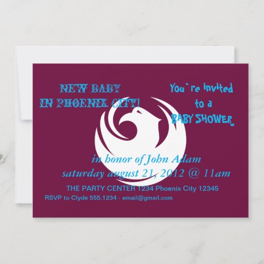 Baby Shower Invitation with Flag of Phoenix City Kaart (Voorkant)
