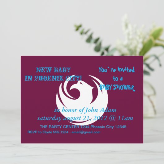 Baby Shower Invitation with Flag of Phoenix City Kaart (Staand voorkant)