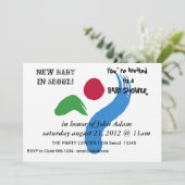 Baby Shower Invitation with Flag of Seoul Kaart (Staand voorkant)