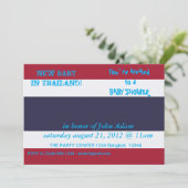Baby Shower Invitation with Flag of Thailand Kaart (Staand voorkant)