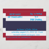 Baby Shower Invitation with Flag of Thailand Kaart (Voorkant / Achterkant)