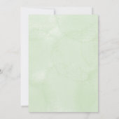 baby shower invitation with pink flowers and bird  kaart (Achterkant)