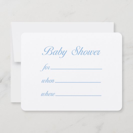 Baby Shower Invitations Boy Kaart (Achterkant)