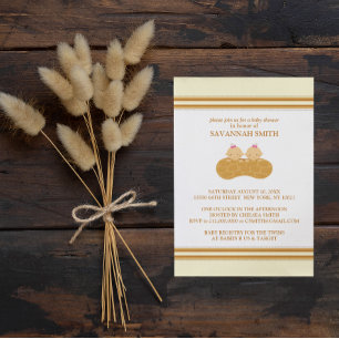 Baby Shower Invitations for Twin Girls Kaart