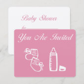 Baby Shower Invitations Girl Kaart (Voorkant / Achterkant)