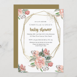 baby shower invitations | Goudsprankeling Kaart