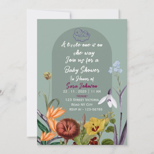 Baby Shower Invitations Kaart (Voorkant)