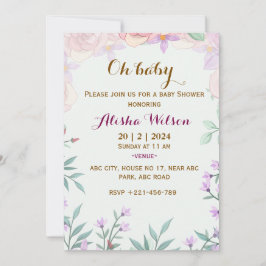 Baby shower invitations kaart