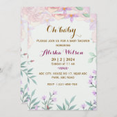 Baby shower invitations kaart (Voorkant / Achterkant)