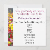Baby Shower Invitations Spring Tulip Flowers Kaart (Achterkant)