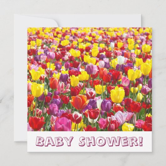 Baby Shower Invitations Spring Tulip Flowers Kaart (Voorkant)