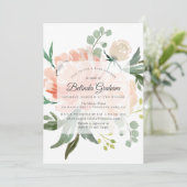 baby shower invitations | Sweet Floral 01 Kaart (Staand voorkant)