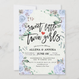 Baby Shower Invitations Sweet Little Twin Girls Bedankkaart