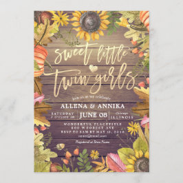 Baby Shower Invitations Sweet Little Twin Girls Kaart