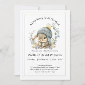 Baby Shower Invitations Watercolor Simple Bunny Kaart (Voorkant)