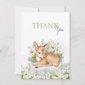 Baby shower invitations with an adorable fawn. bedankkaart (Voorkant)