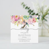 baby shower invitations | Zoete bloemen Kaart (Staand voorkant)
