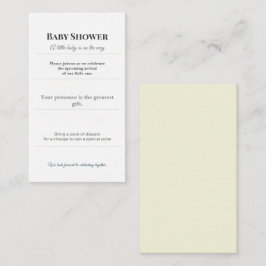 Baby Shower Invite | Elegant Diaper Raffle Card Informatiekaartje
