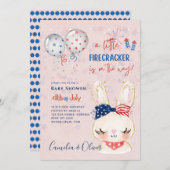 baby shower INVITE Firecracker Bunny Kaart (Voorkant / Achterkant)