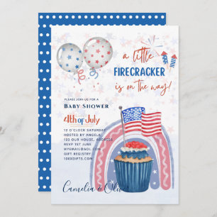 baby shower INVITE Firecracker Cupcake Kaart