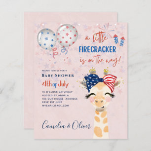 baby shower INVITE Firecracker Giraffe 4 juli