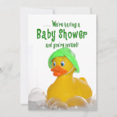 BABY SHOWER INVITE - GROENE PET - RUBBER DUCKY KAART (Voorkant)