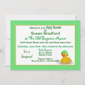 BABY SHOWER INVITE - GROENE PET - RUBBER DUCKY KAART (Achterkant)