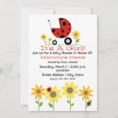 baby shower Invite - Ladybugs en wilde bloemen Kaart (Voorkant)