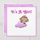 baby shower Invite (Meisje) Kaart (Voorkant / Achterkant)