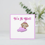 baby shower Invite (Meisje) Kaart (Staand voorkant)