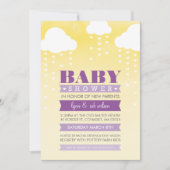 BABY SHOWER INVITE ombre waterverf paarse geel Kaart (Voorkant)