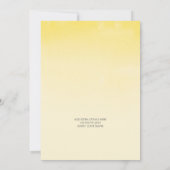 BABY SHOWER INVITE ombre waterverf paarse geel Kaart (Achterkant)