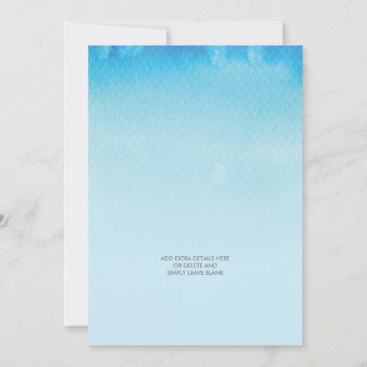 BABY SHOWER INVITE-regenharten waterverf groen Kaart (Achterkant)