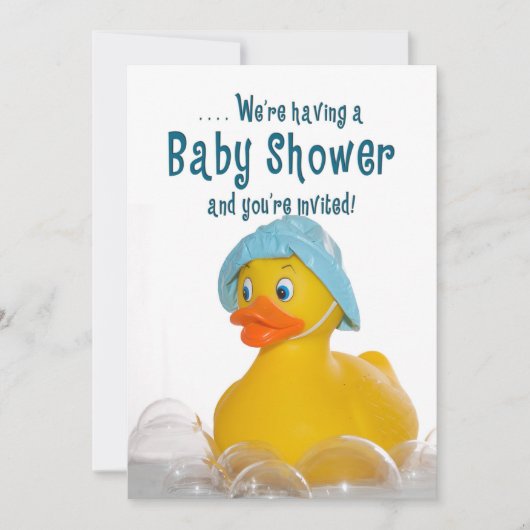 BABY SHOWER INVITE - RUBBER DUCKY KAART (Voorkant)