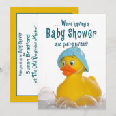 BABY SHOWER INVITE - RUBBER DUCKY KAART (Voorkant / Achterkant)