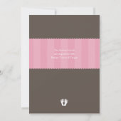 BABY SHOWER INVITE schattige hart voetafdrukken vo Kaart (Achterkant)