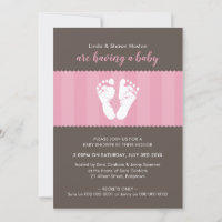 BABY SHOWER INVITE schattige hart voetafdrukken vo
