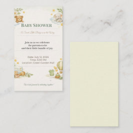 Baby Shower Invite | Teddy Bear & Elephant Card Informatiekaartje