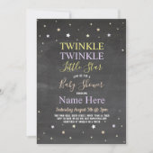 baby shower Invite Twinkle Twinkle Star Chalk Kaart (Voorkant)