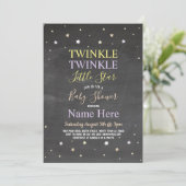 baby shower Invite Twinkle Twinkle Star Chalk Kaart (Staand voorkant)
