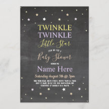 baby shower Invite Twinkle Twinkle Star Chalk