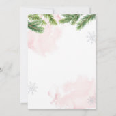 Baby shower Invite Winter Kerstmis Roze Meisje Kaart (Achterkant)