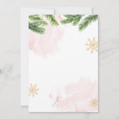Baby shower Invite Winter Kerstmis Roze Meisje Kaart (Achterkant)