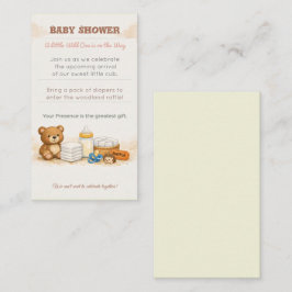 Baby Shower Invite | Woodland Diaper Raffle Card Informatiekaartje