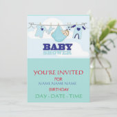 BABY SHOWER INVITEERT KAART (Staand voorkant)