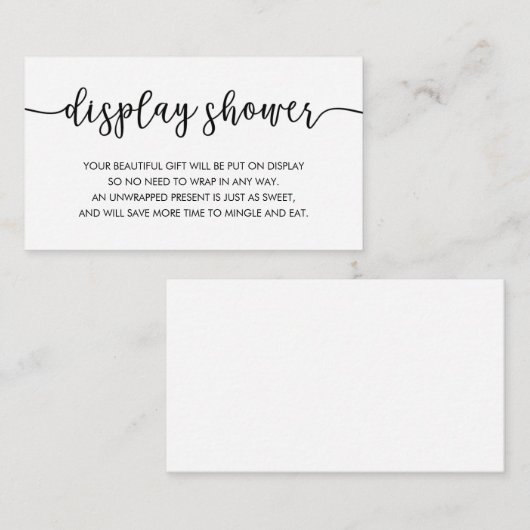 Baby shower-invoegkaart weergeven informatiekaartje (Voorkant / Achterkant)