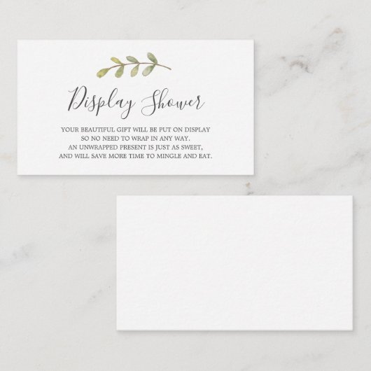 Baby shower-invoegkaart weergeven informatiekaartje (Voorkant / Achterkant)